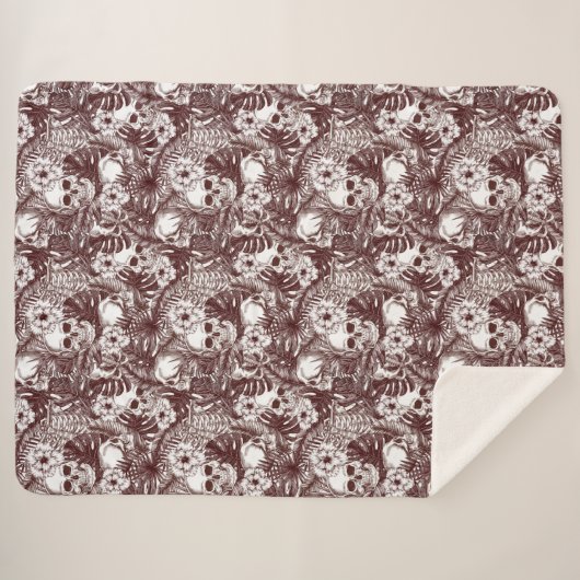 Couverture Sherpa Crânes de la jungle Sherpa Blanket (Devant (Horizontal))
