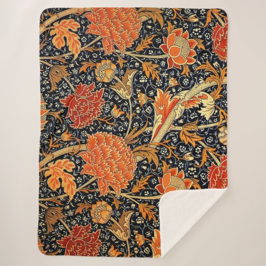 Couverture Sherpa Cray, un beau design William Morris, (Devant)