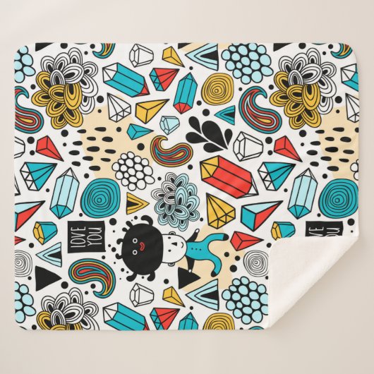 Couverture Sherpa Crazy head (Devant (Horizontal))
