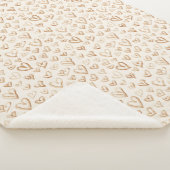 Couverture Sherpa Cream Brown Hearts Valentine's Day (3/4)
