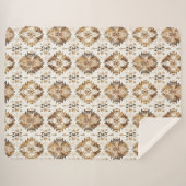 Couverture Sherpa Cream Brown Native Tribal (Devant (Horizontal))