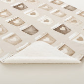 Couverture Sherpa Cream Coffee Heart Cups (3/4)