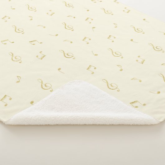 Couverture Sherpa Cream Gold Music Notes (3/4)