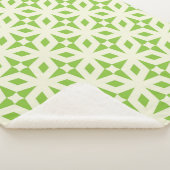 Couverture Sherpa Cream green geometric tile pattern mosaic 70 s (3/4)