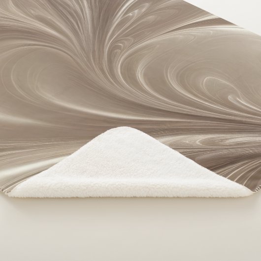 Couverture Sherpa Cream Swirl - Design Abstrait Beige doux (3/4)