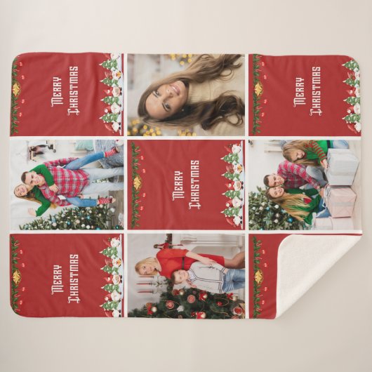 Couverture Sherpa Create Your Own Christmas Photo Collage (Devant (Horizontal))
