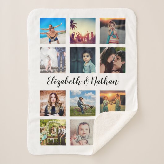 Couverture Sherpa Create Your Own Custom 12 Photo Collage (Devant)