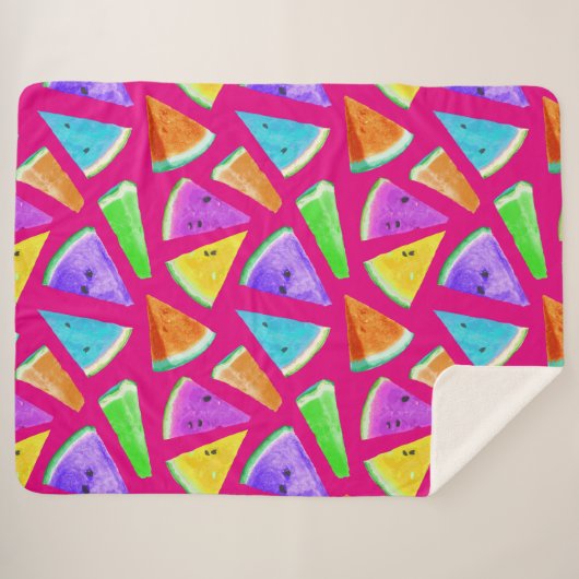 Couverture Sherpa Création du Motif de pastèque 9 (Devant (Horizontal))