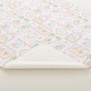 Couverture Sherpa Crèches pastel