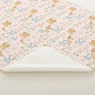 Couverture Sherpa Créée avec Crainte et Merveille : Bébé Fille Chrét