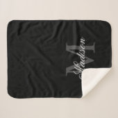 Couverture Sherpa Créer Votre Nom Personnalisé Monogramme Calligraph (Devant (Horizontal))