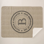 Couverture Sherpa Créez votre propre logo Burlap Anniversaire Monogr (Devant (Horizontal))