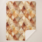 Couverture Sherpa Crème Bourgogne Rouge Triangles Or Noël (Devant)