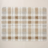 Couverture Sherpa Crème Brun Gris Rayures (Devant (Horizontal))