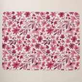 Couverture Sherpa Crème Fille Rose Rouge Fleurs Cœurs (Devant (Horizontal))