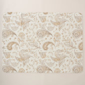 Couverture Sherpa Crème Marron Boho Bohème (Devant (Horizontal))
