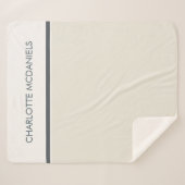 Couverture Sherpa Crème moderne Nom personnalisé simple (Devant (Horizontal))