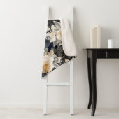 Couverture Sherpa Crème noire sauvage Léopard Animal Floral (En situation)