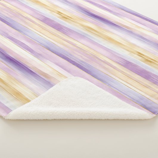 Couverture Sherpa Crème pourpre Iris raypes (3/4)