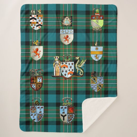 Couverture Sherpa Crêtes de clan de Ferguson de Sherpa Blanket (Devant)