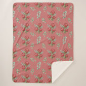 Couverture Sherpa Crimson Protea Bouquet Watercolor (Devant)