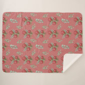 Couverture Sherpa Crimson Protea Bouquet Watercolor (Devant (Horizontal))