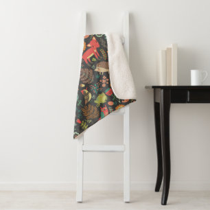 Couverture Sherpa Critère bois Cottagecore Art populaire
