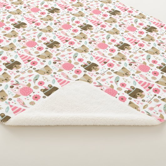 Couverture Sherpa Critère de forêt mignonne (3/4)