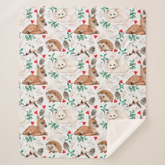 Couverture Sherpa Critère forestier mignon Sherpa Blanket (Devant)