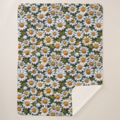 Couverture Sherpa Crochet White Daisies Spring Wildflowers (Devant)