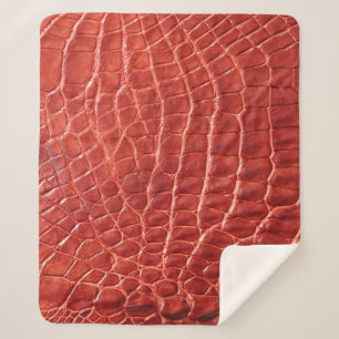 Couverture Sherpa Crocodile texture cuir