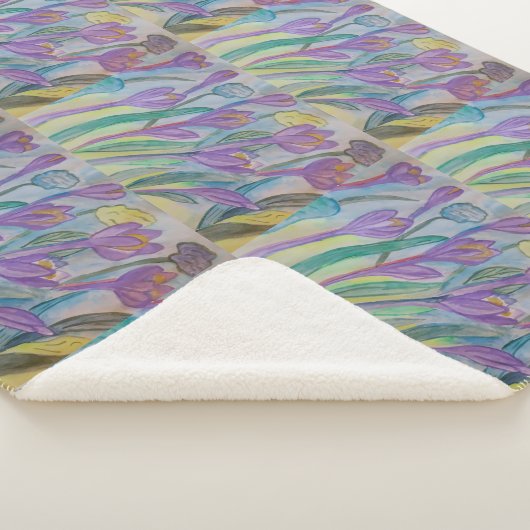 Couverture Sherpa Crocus de printemps Abstrait (3/4)
