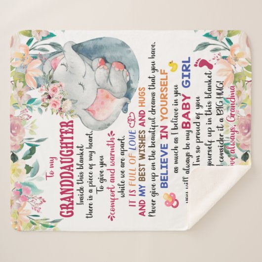 Couverture Sherpa Crois En Toi, À Ma Petite-Fille (Devant (Horizontal))