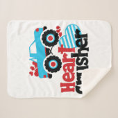 Couverture Sherpa Croisière Coeur de Camion Monster bleu Valentine (Devant (Horizontal))