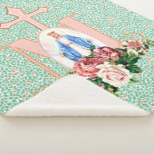 Couverture Sherpa Croix catholique religieuse de la Sainte Vierge Ma (3/4)