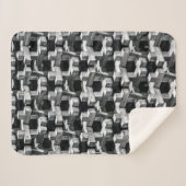 Couverture Sherpa Croix grise et noire (Devant (Horizontal))