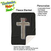 Couverture Sherpa Croix Sherpa Blanket avec Arrière - plan noir
