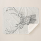 Couverture Sherpa Croquis contemporain d'élans (Devant (Horizontal))