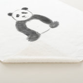 Couverture Sherpa Croquis de panda en noir et blanc (3/4)