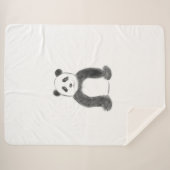 Couverture Sherpa Croquis de panda en noir et blanc (Devant (Horizontal))