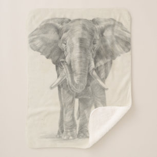 Couverture Sherpa Croquis d'éléphant