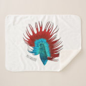 Couverture Sherpa Crowntail betta fish dessin animé (Devant (Horizontal))