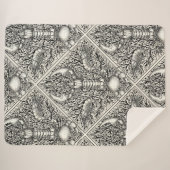 Couverture Sherpa Crustacéen en noir et blanc naturel (Devant (Horizontal))