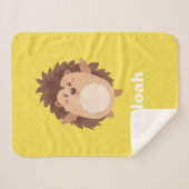 Couverture Sherpa Cube Cartoon Hedgehog Blanket - série Hedgie Life (Devant (Horizontal))