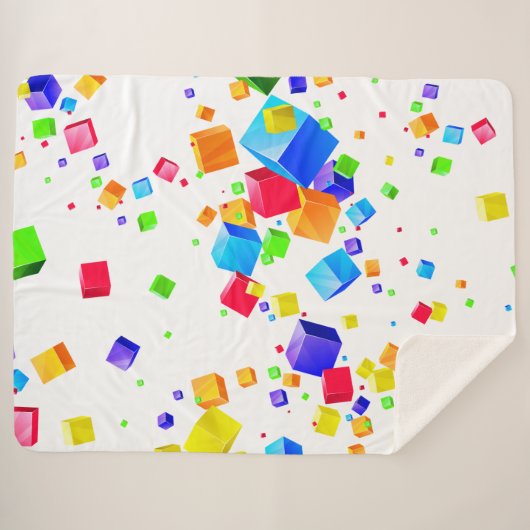Couverture Sherpa Cubes colorés 1 (Devant (Horizontal))