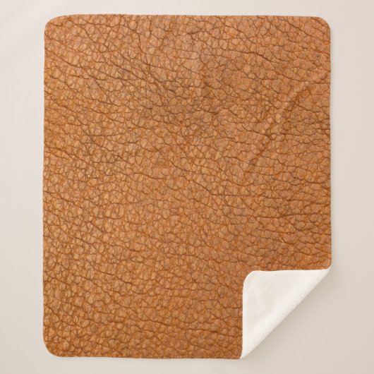 Couverture Sherpa cuir Arrière - plan brun gros plan (Devant)