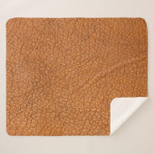 Couverture Sherpa cuir Arrière - plan brun gros plan (Devant (Horizontal))