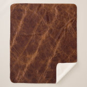 Couverture Sherpa cuir Brown textulibération, texture, abstrait, acc (Devant)