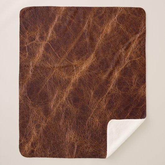 Couverture Sherpa cuir Brown textulibération, texture, abstrait, acc (Devant)