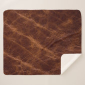Couverture Sherpa cuir Brown textulibération, texture, abstrait, acc (Devant (Horizontal))